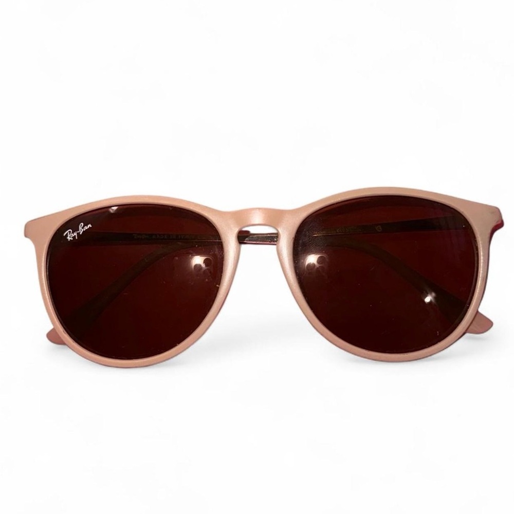 Ray-Ban “Erika” Round Sunglasses with Brown Lenses
